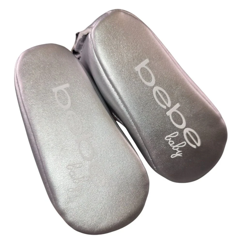 New Bebe Baby Girl Silver Shoes Size 4 (9-12 M) - Picture 5 of 5